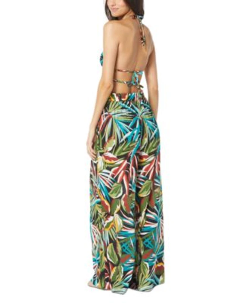 Vince Camuto Womens Printed Ring Strappy Bikini Top Wide Leg Cover Up Pants