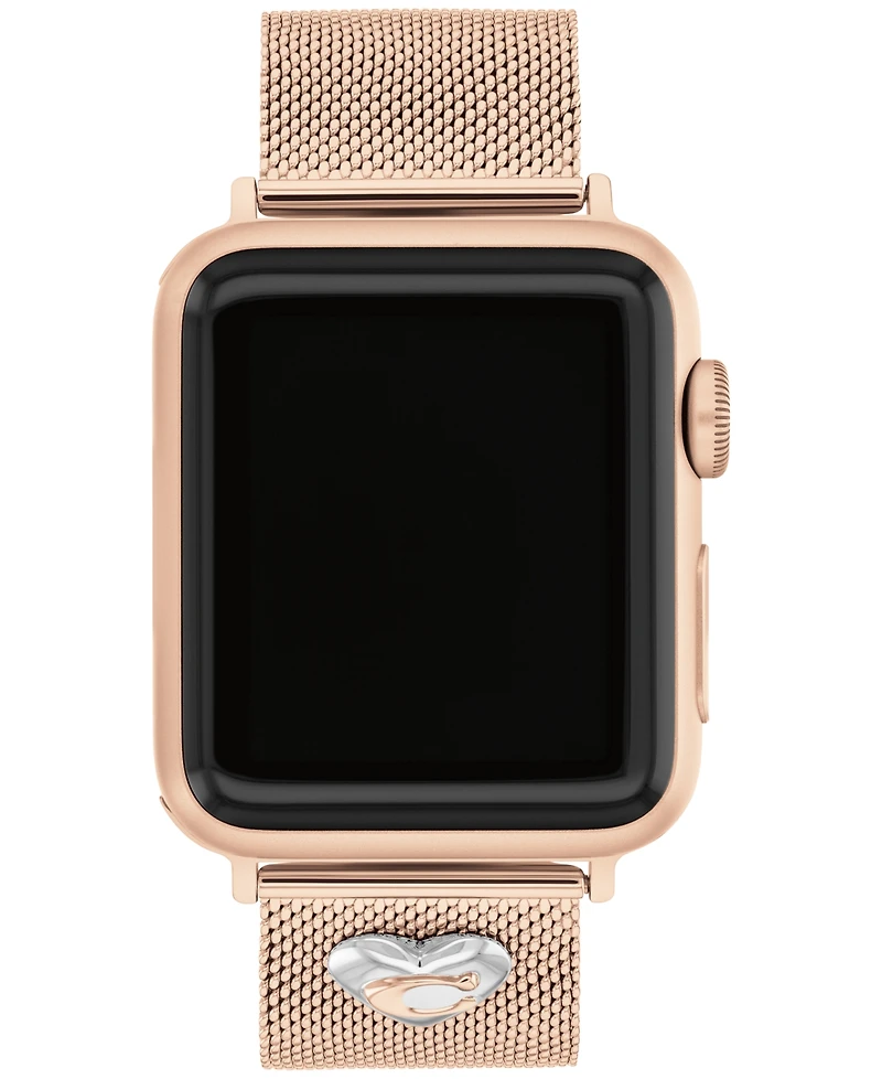 Coach Rose Gold-Tone Stainless Steel Mesh Bracelet for 38, 40, 41mm Apple Watch