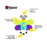 Sassy Flutterby Water-Filled Teether, Variety of Textures Massage Gums