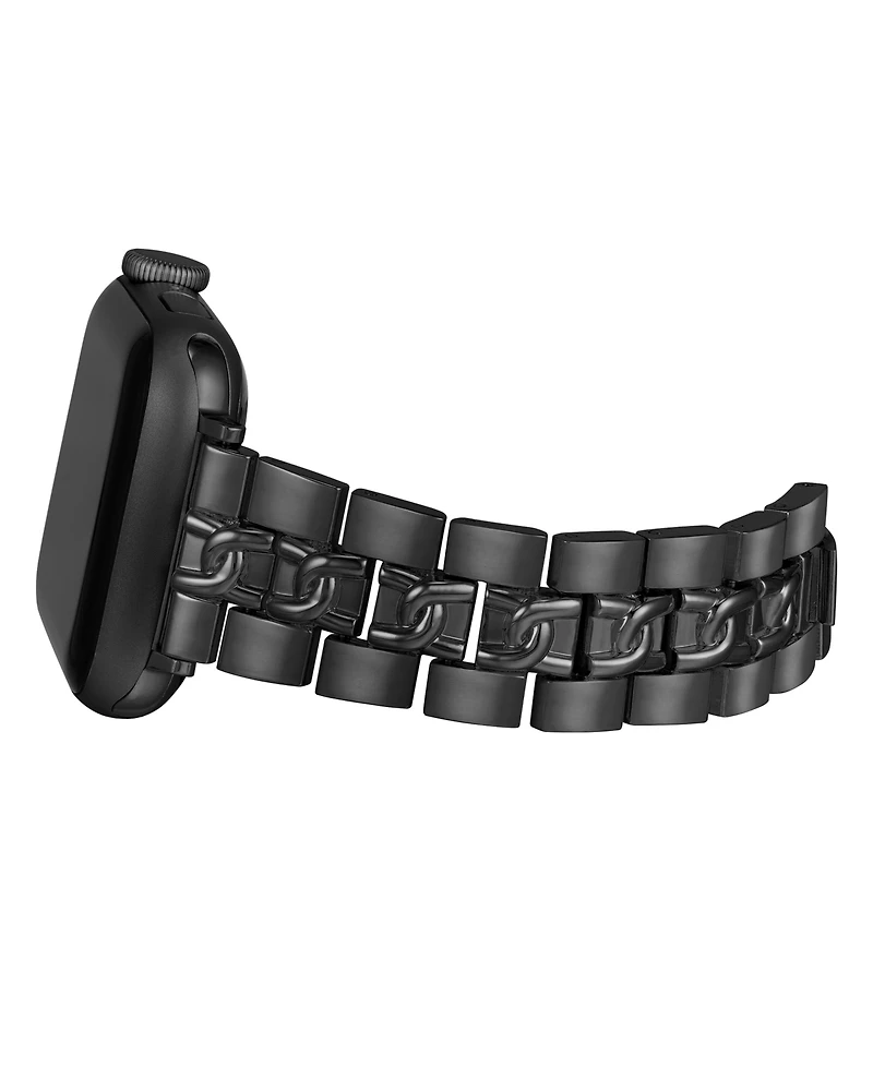 Nine West Women's Dark Gray Alloy Metal Chain Center Link Bracelet designed for Apple Watch 42mm (Series 10) & 38/40/41mm