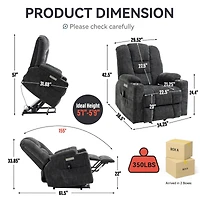 Streamdale Furniture Massage Recliner Chair with Heat and USB_ports