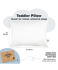 1pk Toddler Pillow, Soft Organic Cotton Toddler Pillows for Sleeping, 13X18 Kids Pillow