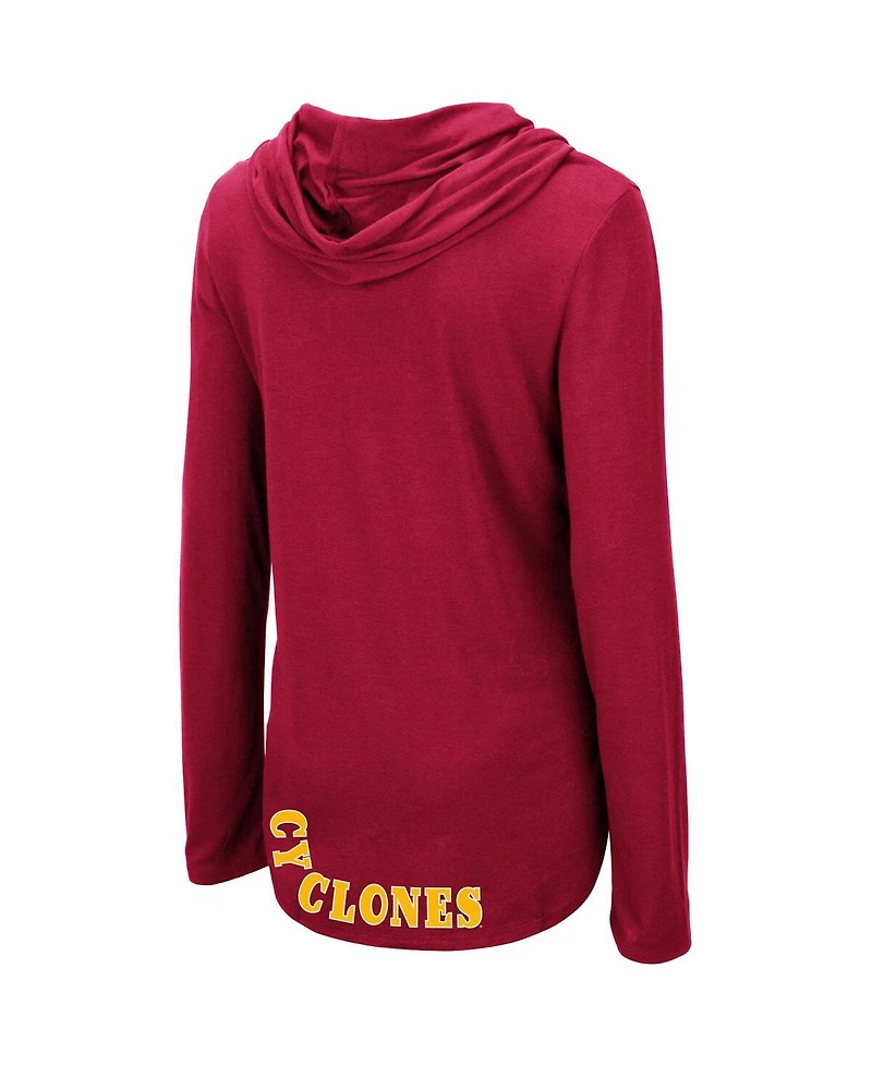 Women's Colosseum Cardinal Iowa State Cyclones My Lover Lightweight Hooded Long Sleeve T-shirt