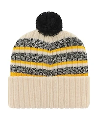 Men's '47 Brand Khaki Iowa Hawkeyes Tavern Cuffed Knit Hat with Pom