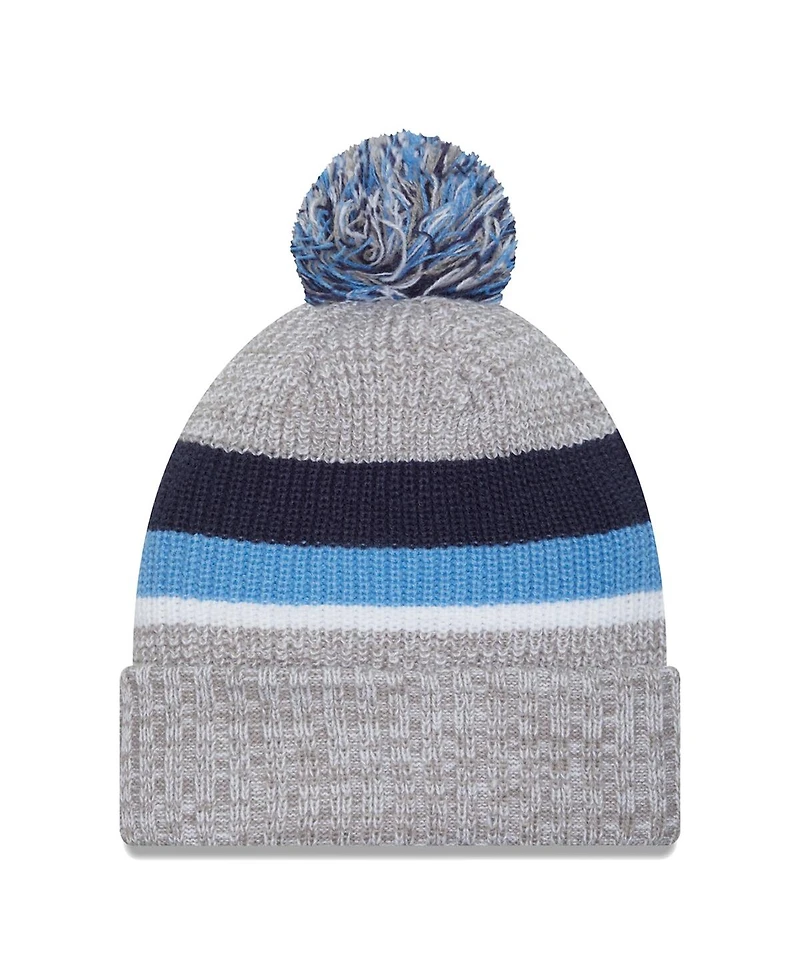 Men's New Era Heather Gray Tennessee Titans Cuffed Knit Hat with Pom