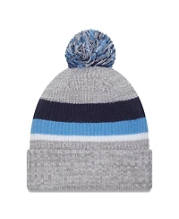 Men's New Era Heather Gray Tennessee Titans Cuffed Knit Hat with Pom