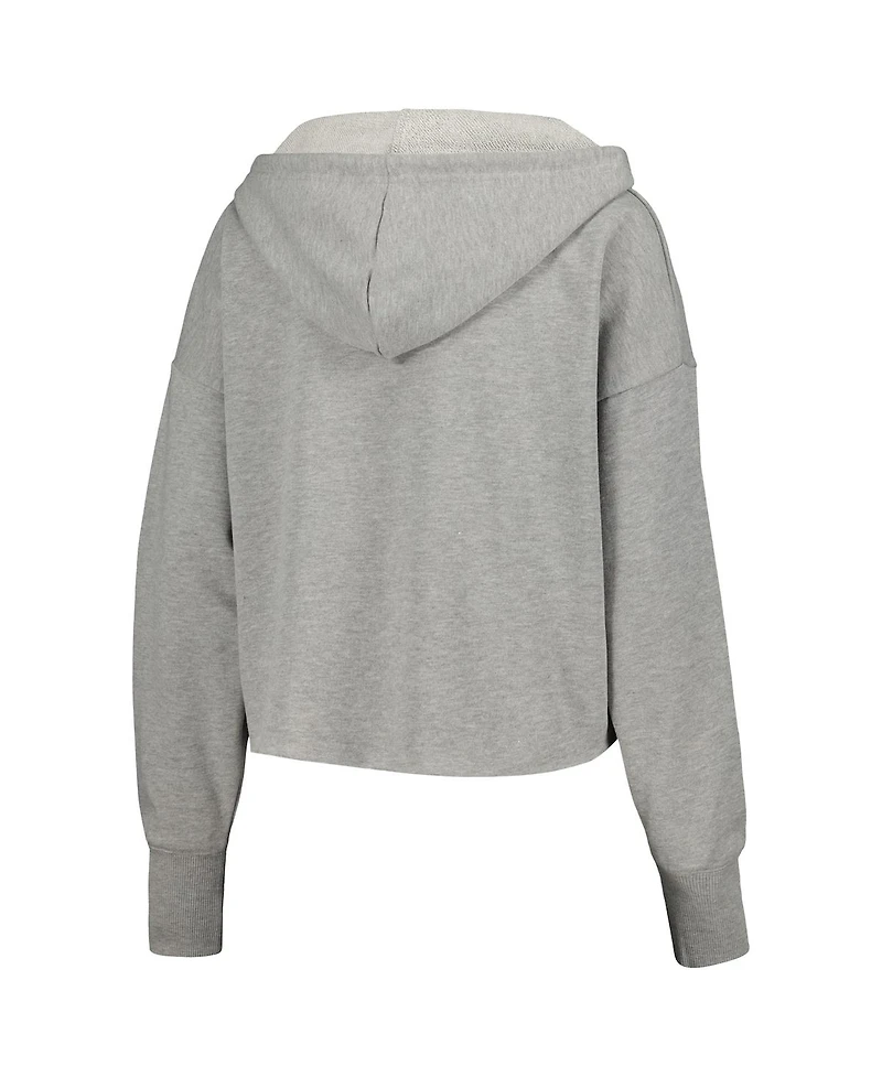 Women's ZooZatz Gray Notre Dame Fighting Irish Swirl Cropped Pullover Hoodie