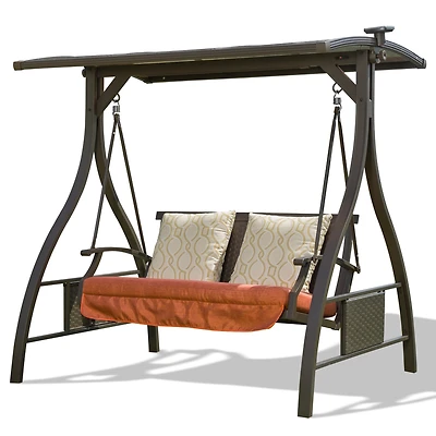 Streamdale Adjustable Canopy Hammock Swing with Solar Light & Cushions