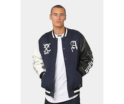 The Anti Order Mens Dead Pixel Leather Varsity Jacket