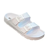 Andrew By Stevens Comfort Slides Double Buckle Adjustable Scooby Flat Sandals