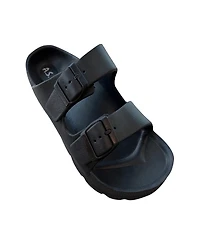 Andrew By Stevens Comfort Slides Double Buckle Adjustable Scooby Flat Sandals