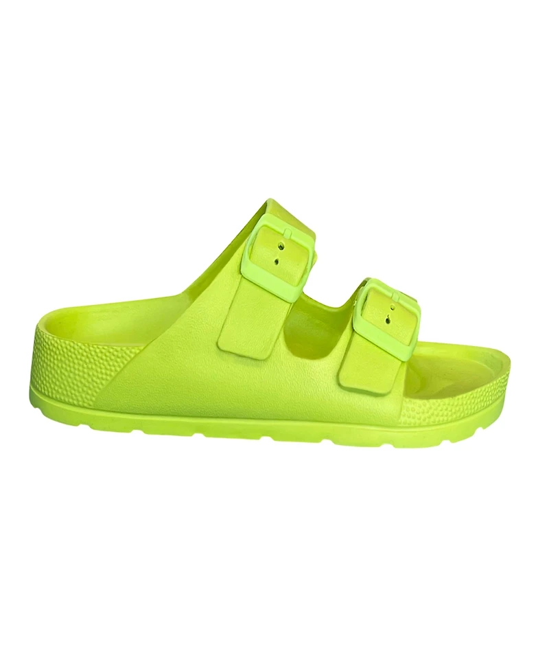 Andrew By Stevens Comfort Slides Double Buckle Adjustable Scooby Flat Sandals