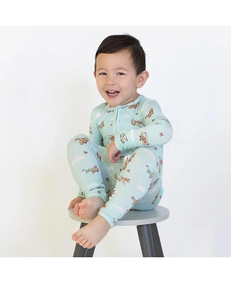Bellabu Bear Baby Boys or Girls Airplanes Convertible Footie Pajama