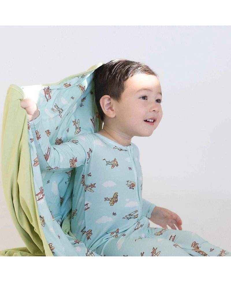 Bellabu Bear Baby Boys or Girls Airplanes Convertible Footie Pajama