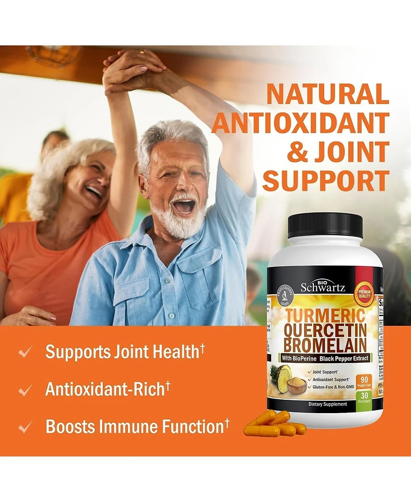 Turmeric Curcumin with BioPerine, Quercetin, Bromelain - Organic Turmeric Supplement