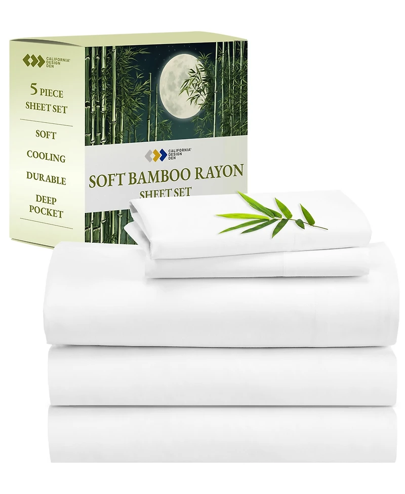 Split King 5 Piece Rayon from Bamboo Deep Pocket Sheet Set
