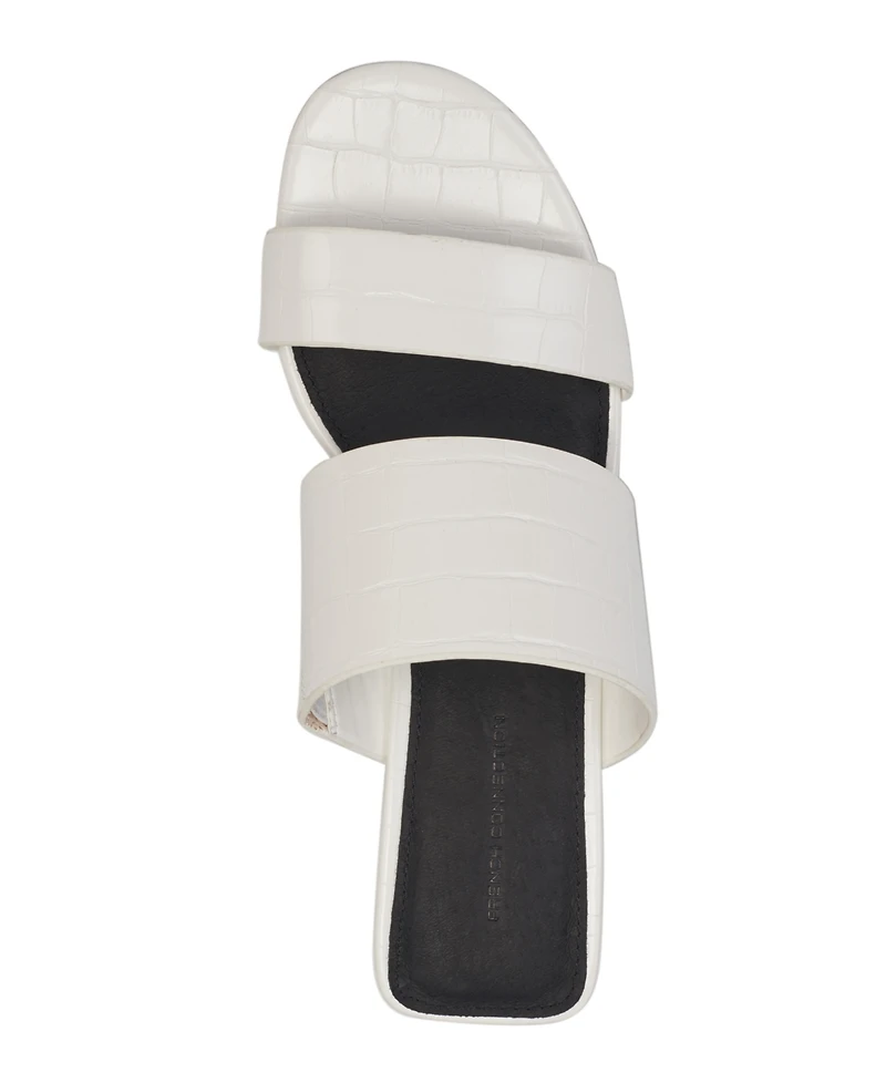 French Connection Women's Slide on Block Heel Sandals
