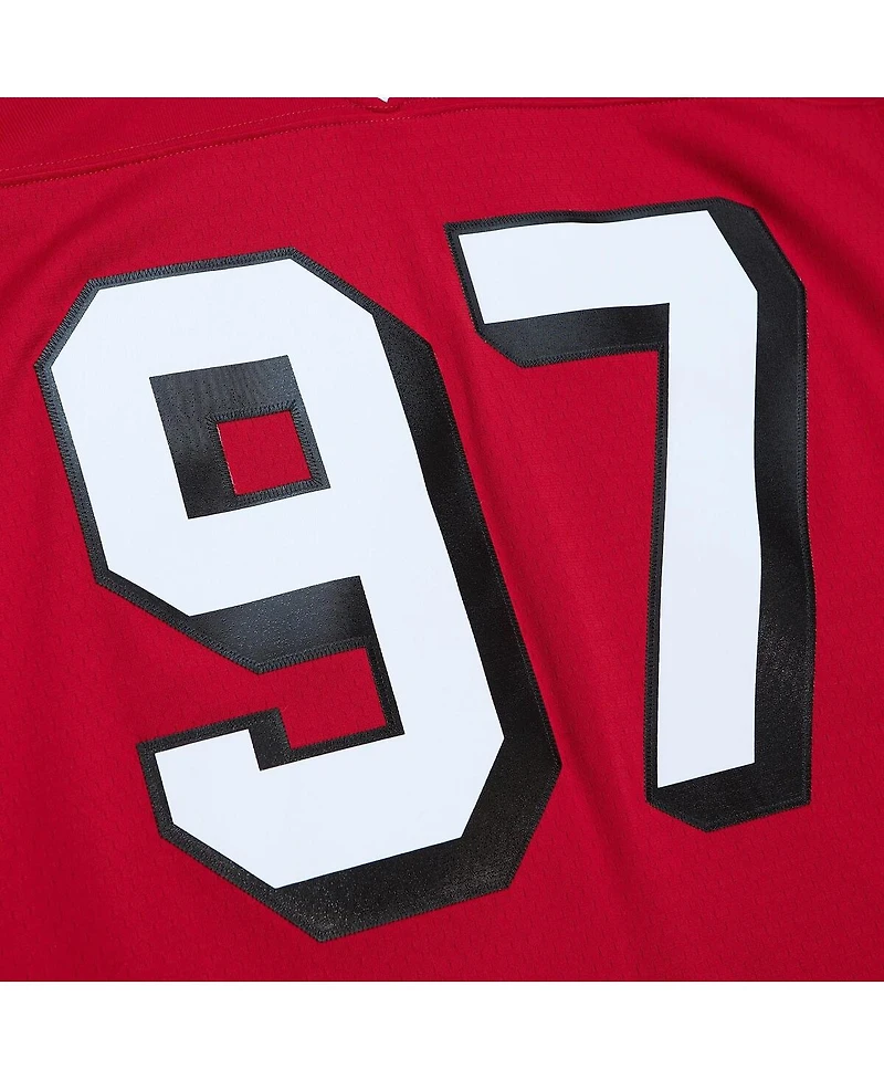 Men's Mitchell & Ness Bryant Young Scarlet Distressed San Francisco 49ers Legacy Replica Jersey