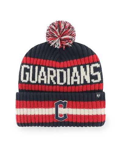 Men's '47 Brand Navy Cleveland Guardians Bering Cuffed Knit Hat with Pom