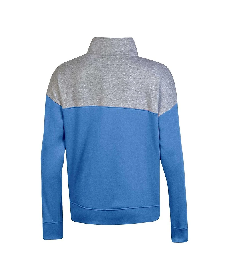 Women's Champion Carolina Blue North Tar Heels Color-Blocked Quarter-Zip Sweatshirt