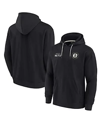 Men's and Women's Fanatics Signature Black Brooklyn Nets Super Soft Fleece Pullover Hoodie