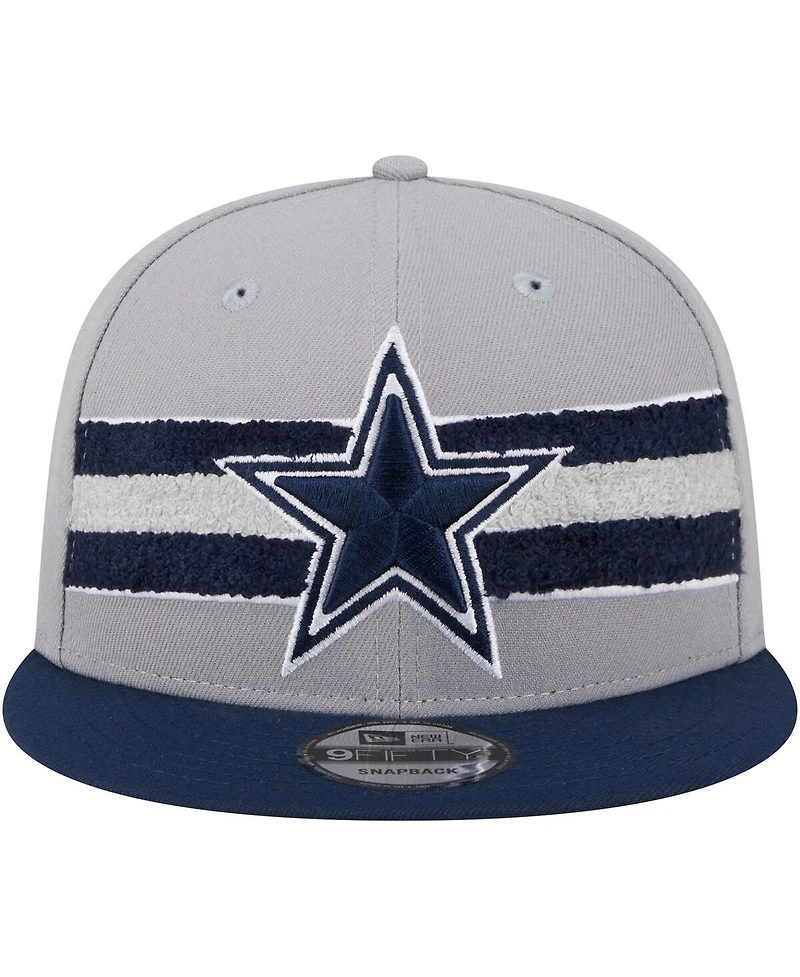 Men's New Era Gray, Navy Dallas Cowboys Band 9FIFTY Snapback Hat
