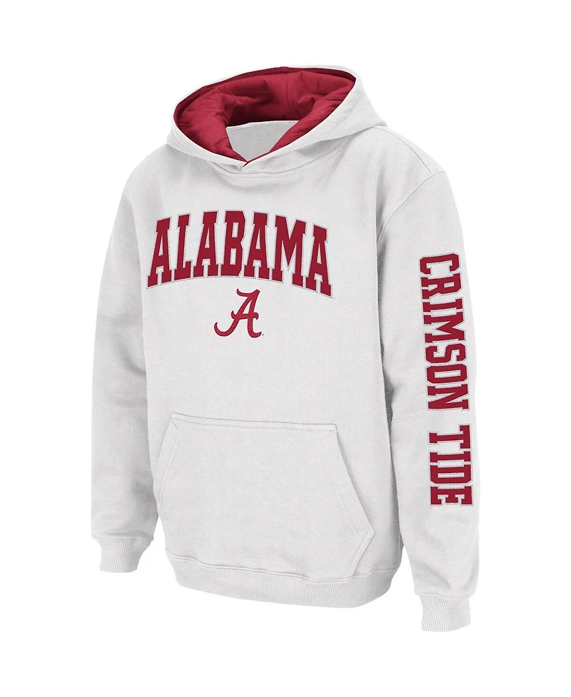 Big Boys Colosseum White Alabama Crimson Tide 2-Hit Pullover Hoodie