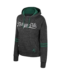 Women's Colosseum Charcoal Michigan State Spartans Catherine Speckle Pullover Hoodie
