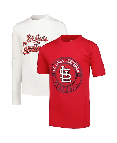 Big Boys Stitches Red, White St. Louis Cardinals T-shirt Combo Set