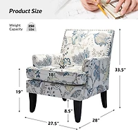 Herrera Classic Upholstered Armchair with Nail Head Trim