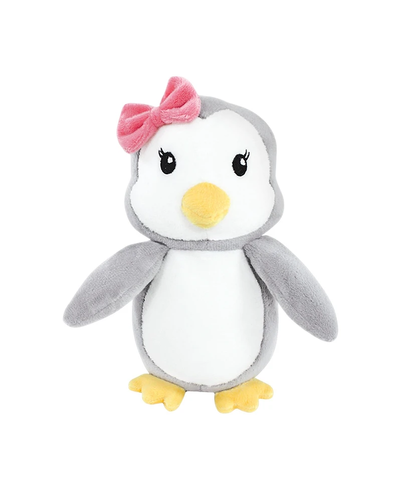 Luvable Friends Baby Girls Plush Bathrobe and Toy Set Penguin, 0-9 Months
