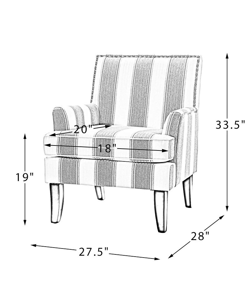 Herrera Classic Upholstered Armchair with Nail Head Trim