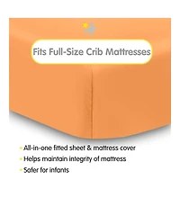 BreathableBaby All-in-One Fitted Sheet & Waterproof Cover for 52" x 28" Crib Mattress (2-Pack)