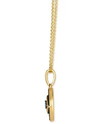 Le Vian Chocolate Diamond, Nude Diamond, & Blueberry Diamond Evil Eye Adjustable 20" Pendant Necklace (3/8 ct. t.w.) in 14k Gold