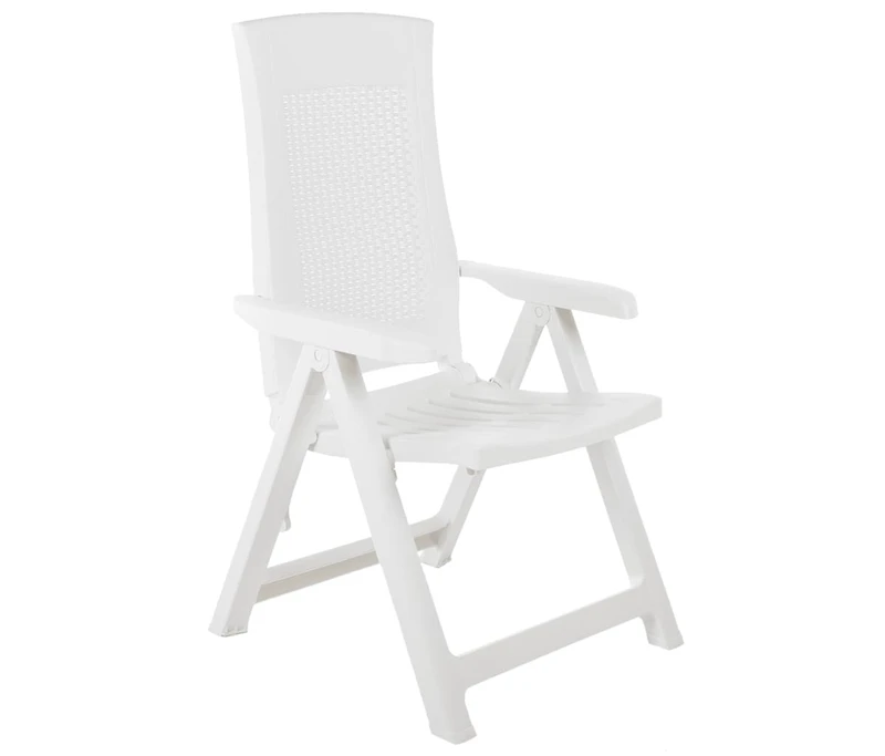 Patio Reclining Chairs 2 pcs Plastic White