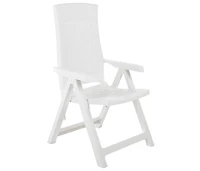 Patio Reclining Chairs 2 pcs Plastic White