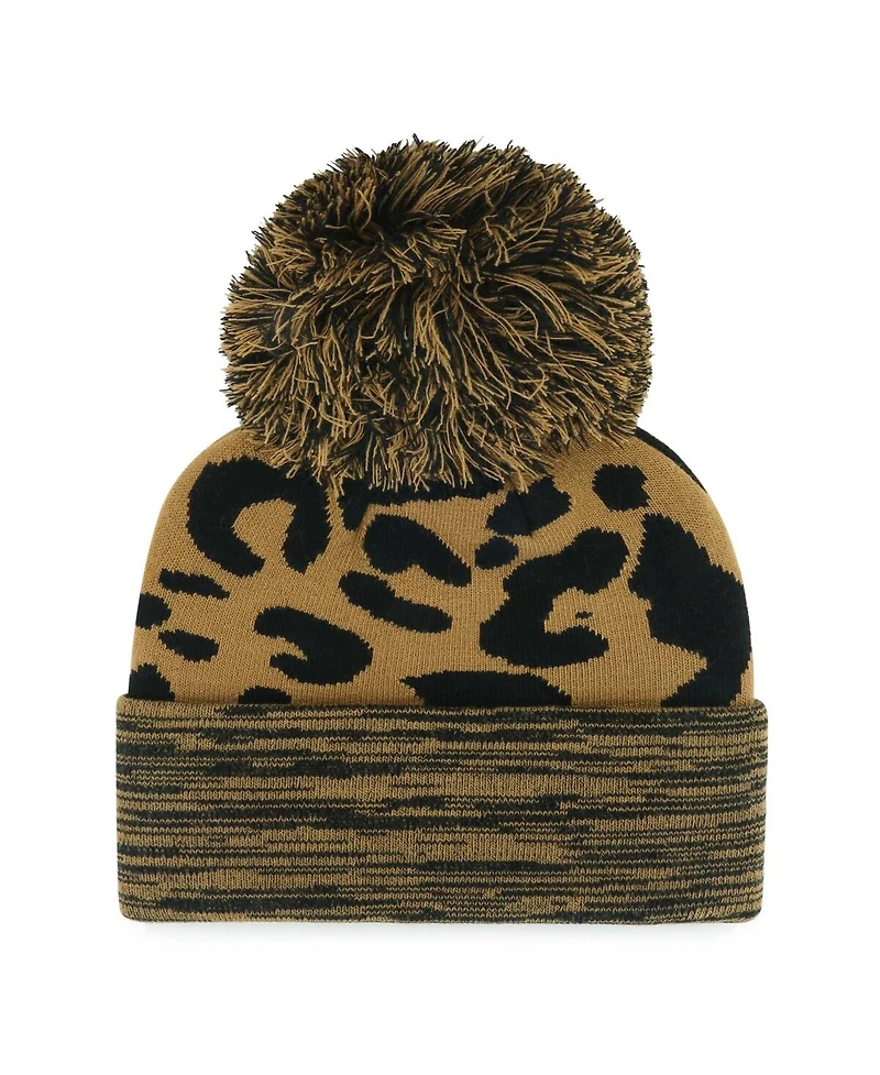 Women's '47 Brand Leopard Chicago Bulls Rosette Cuffed Knit Hat with Pom