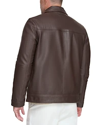 Marc New York Men's Halen Pebbled Leather Trucker Jacket