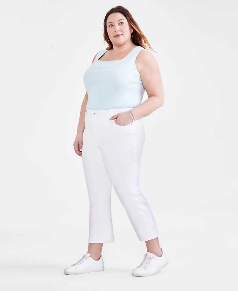 Style & Co Plus Mid-Rise Curvy Capri Jeans, Exclusively at Macy's