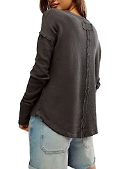 Free People Women's Sail Away Long-Sleeve Cotton T-Shirt