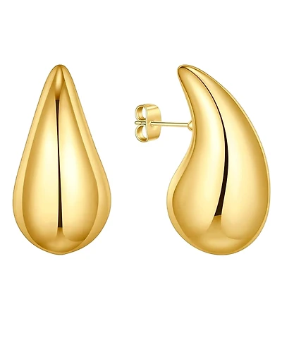 And Now This 18K Gold Plated or Silver Large Teardop Stud Earrings