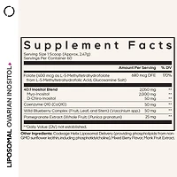 Codeage Liposomal Ovarian Inositol Powder - Myo-Inositol & D-Chiro-Inositol 40:1 Blend, Folate 5-mthf, CoQ10, Pte & Wild Blueberry - 2-Month Supply