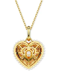 Swarovski Gold-Tone Hyperbola Pendant Octagon Cut Necklace, 15" + 2-3/4" extender