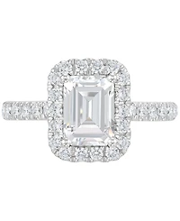 Grown With Love Igi Certified Lab Grown Diamond Emerald Halo Engagement Ring (2-3/4 ct. t.w.) in 14k White Gold