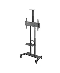 Kanto MTM86PL Height-Adjustable Rolling Tv Stand for 55" - 86" TVs with Device Tray and Webcam Shelf