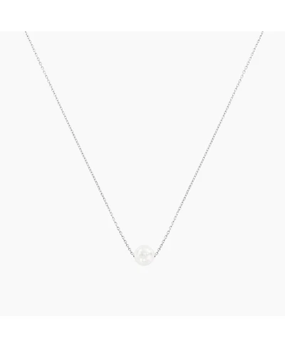 Sterling Silver 18k Gold Plated Abby Single Cultured Pearl Necklace