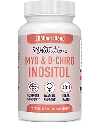 Myo-Inositol & D-Chiro Inositol for Women's Hormone Balance, Ideal 40:1 Ratio, Menstrual Cycle & Ovarian Health Support Supplement, SMNutrition, 120ct