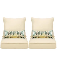 Aoodor 24.4" x 24.4"x5.1" Patio Furniture Outdoor Deep Seat Cushion(2 pieces