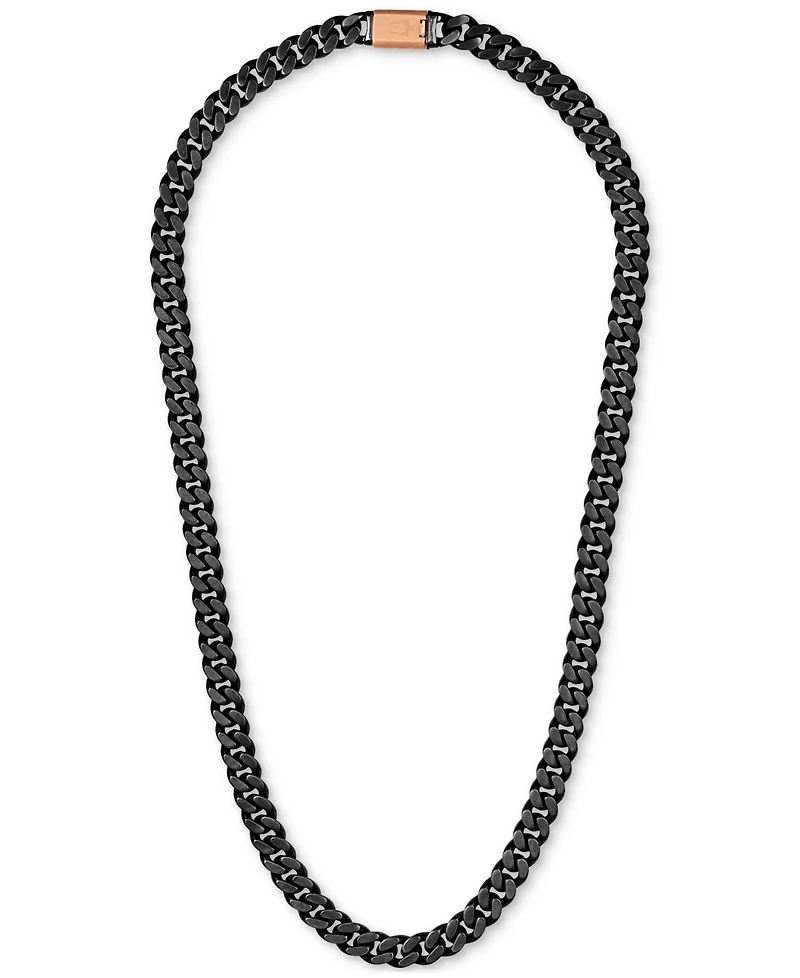 Bulova Gray & Rose Gold-Tone Ip Stainless Steel Link 24" Necklace
