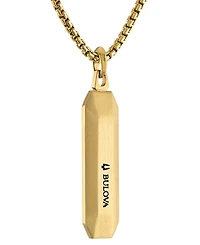 Bulova Stainless Steel Gemstone Pendant Necklace, 24" + 2" extender